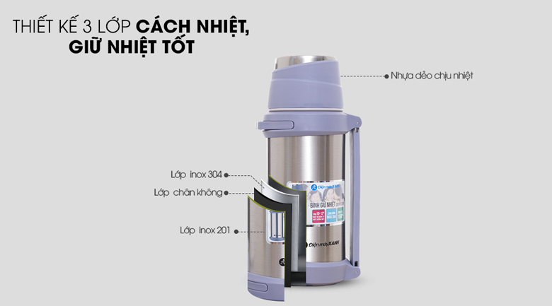 Bình giữ nhiệt inox 1.5 lít DMX-BT010