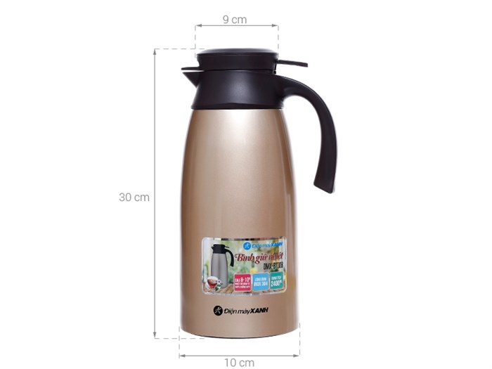 Bình giữ nhiệt inox 2.4 lít DMX-BT008 Màu Vàng