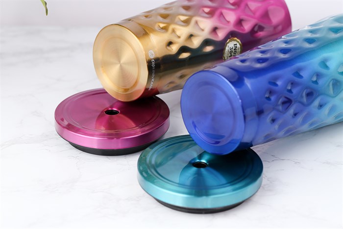 Ly giữ nhiệt inox có ống hút 550 ml DMX TH05094 Màu Xanh Dương