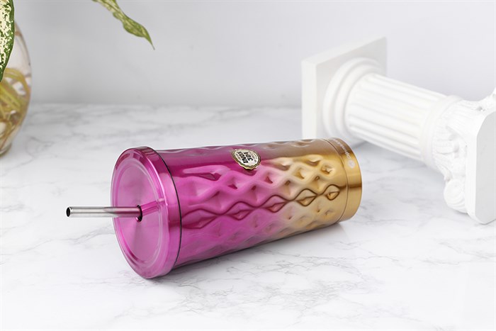 Ly giữ nhiệt inox có ống hút 550 ml DMX TH05094 Màu Hồng