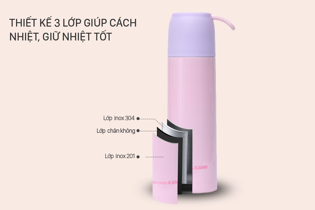 Bình giữ nhiệt inox 500ml DMX YNQE-3011