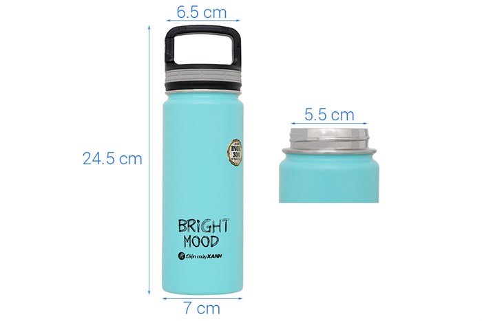 Bình giữ nhiệt inox 550 ml DMX TH010860 Màu Xanh ngọc