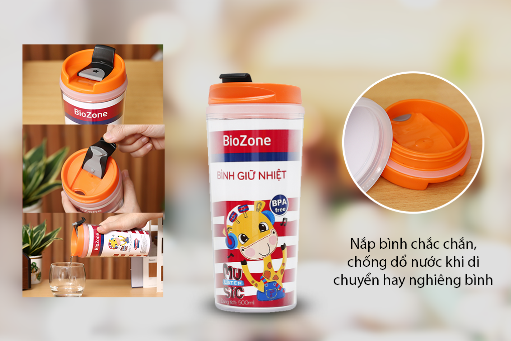 Ly cách nhiệt nhựa 500 ml Biozone SH KB-WA500