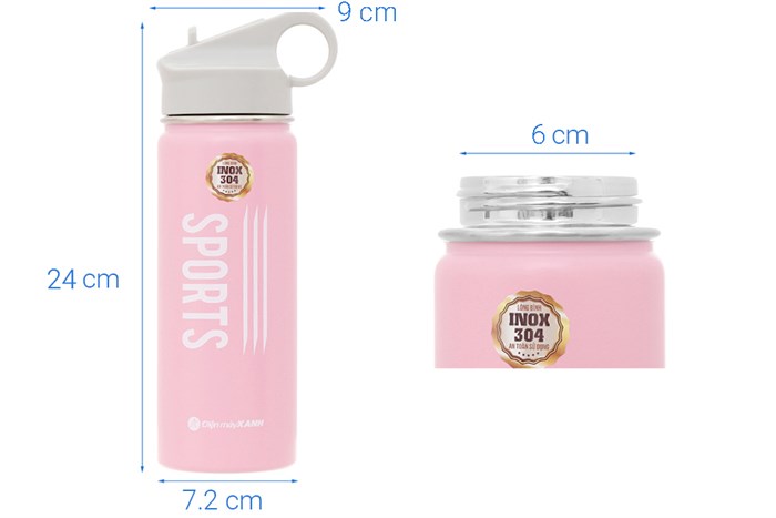Bình giữ nhiệt inox 530 ml DMX Y1 Màu Hồng