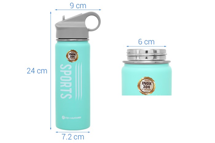 Bình giữ nhiệt inox 530 ml DMX Y1 Màu Xanh ngọc