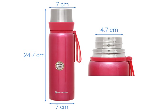 Bình giữ nhiệt inox 520 ml DMX Z69 Màu Hồng