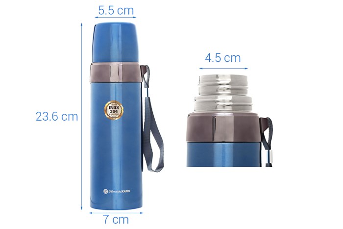 Bình giữ nhiệt inox 520 ml DMX Z53 Màu Xanh Dương