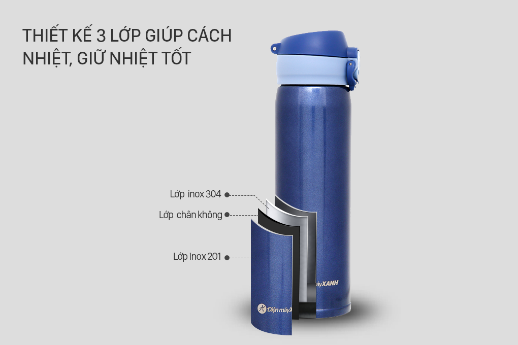 Bình giữ nhiệt inox 450 ml DMX KS K450B38