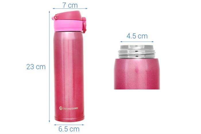 Bình giữ nhiệt inox 450 ml DMX KS K450B38 Màu Hồng