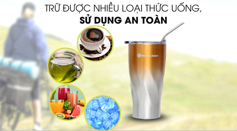 Ly giữ nhiệt inox có ống hút 550 ml DMX KS K550Y27