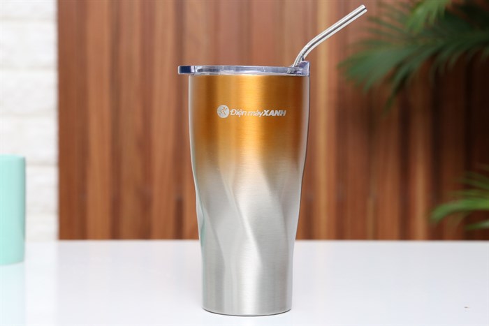 Ly giữ nhiệt inox có ống hút 550 ml DMX KS K550Y27 Màu Cam