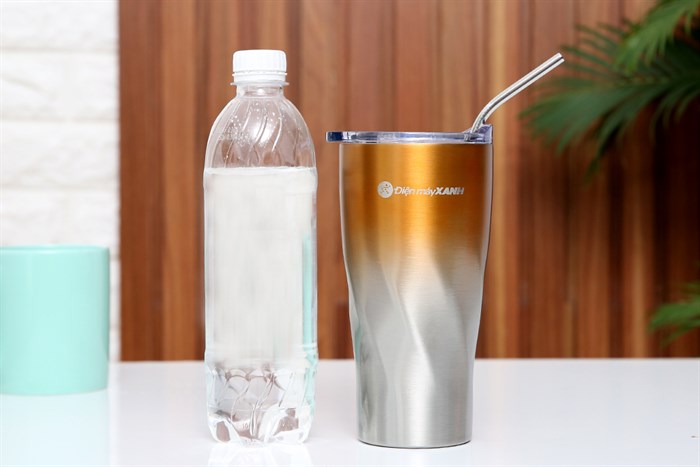 Ly giữ nhiệt inox có ống hút 550 ml DMX KS K550Y27 Màu Cam