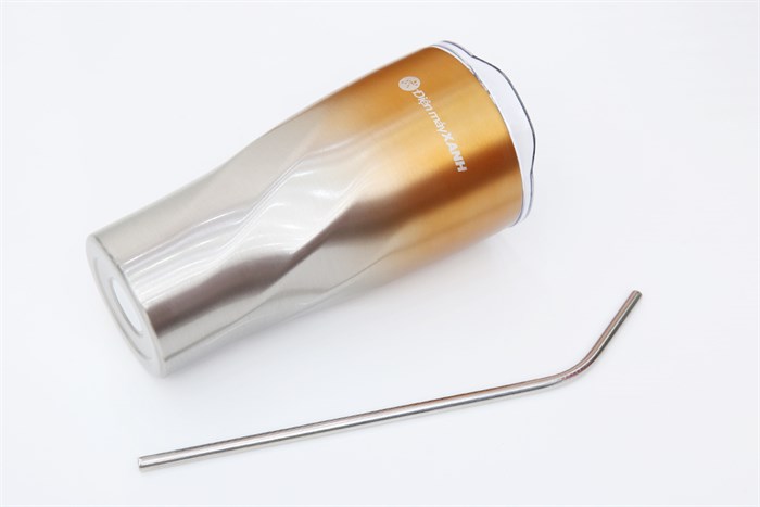 Ly giữ nhiệt inox có ống hút 550 ml DMX KS K550Y27 Màu Cam