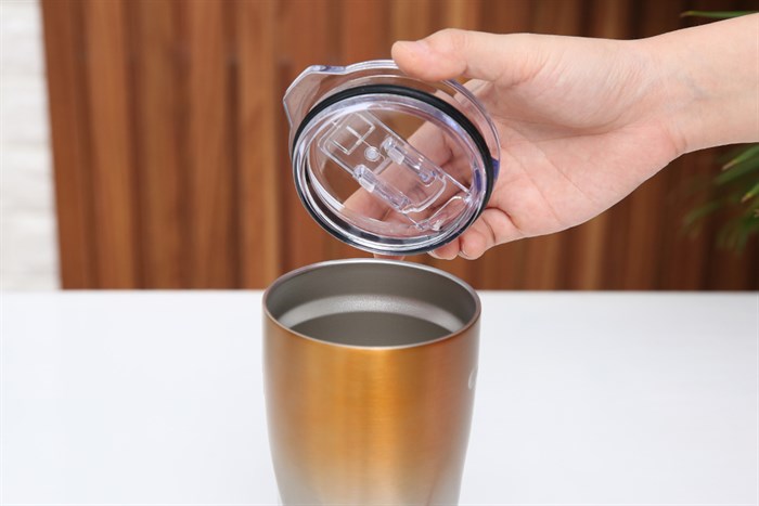 Ly giữ nhiệt inox có ống hút 550 ml DMX KS K550Y27 Màu Cam