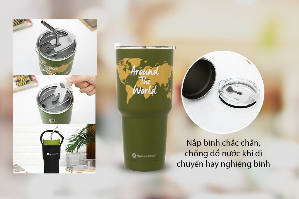 Ly giữ nhiệt inox có túi xách 850 ml DMX KS K850Y25