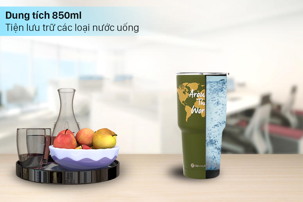 Ly giữ nhiệt inox có túi xách 850 ml DMX KS K850Y25