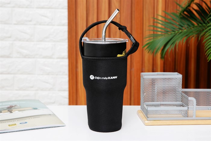 Ly giữ nhiệt inox có túi xách 850 ml DMX KS K850Y25 Màu Đen