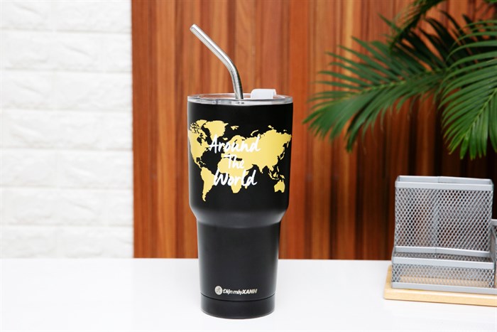 Ly giữ nhiệt inox có túi xách 850 ml DMX KS K850Y25 Màu Đen