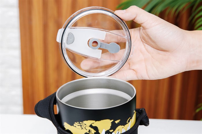 Ly giữ nhiệt inox có túi xách 850 ml DMX KS K850Y25 Màu Đen