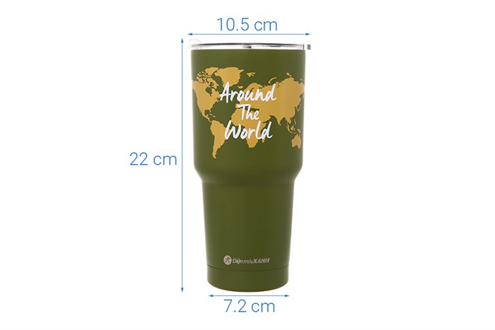 Ly giữ nhiệt inox có túi xách 850 ml DMX KS K850Y25 Màu Xanh rêu