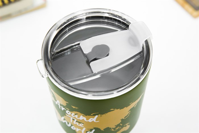 Ly giữ nhiệt inox có túi xách 850 ml DMX KS K850Y25 Màu Xanh rêu