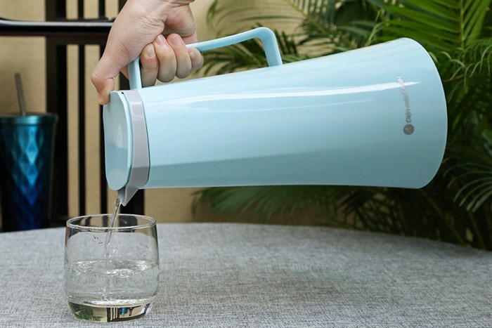 Bình thủy giữ nhiệt nhựa 1 lít DMX KS K10C64 Màu Xanh Da Trời