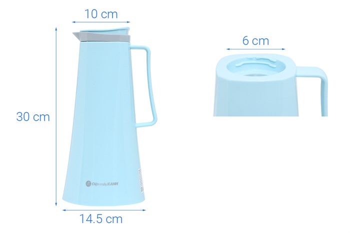 Bình thủy giữ nhiệt nhựa 1 lít DMX KS K10C64 Màu Xanh Da Trời