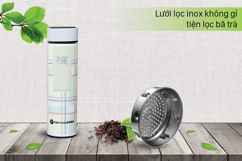 Bình giữ nhiệt inox 420 ml DMX KS K550B37 Caro trắng