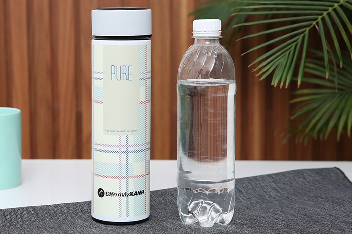 Bình giữ nhiệt inox 420 ml DMX KS K550B37 Caro trắng Màu Trắng - Xanh lá