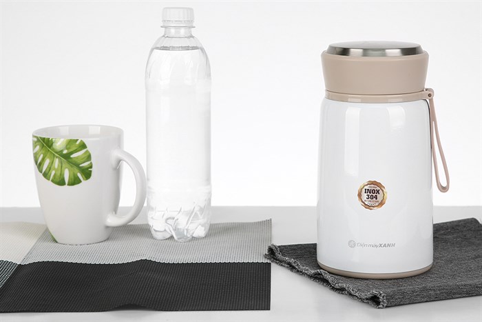 Bình đựng thức ăn giữ nhiệt inox 800 ml DMX FH25 Màu Trắng