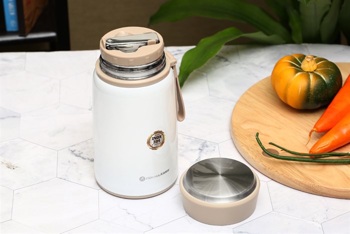 Bình đựng thức ăn giữ nhiệt inox 800 ml DMX FH25 Màu Trắng