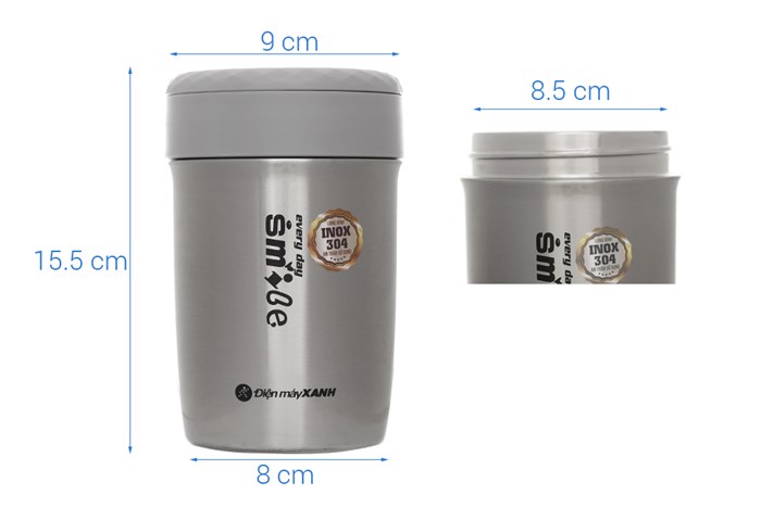 Bình đựng thức ăn giữ nhiệt 650 ml DMX FH27 Màu Bạc