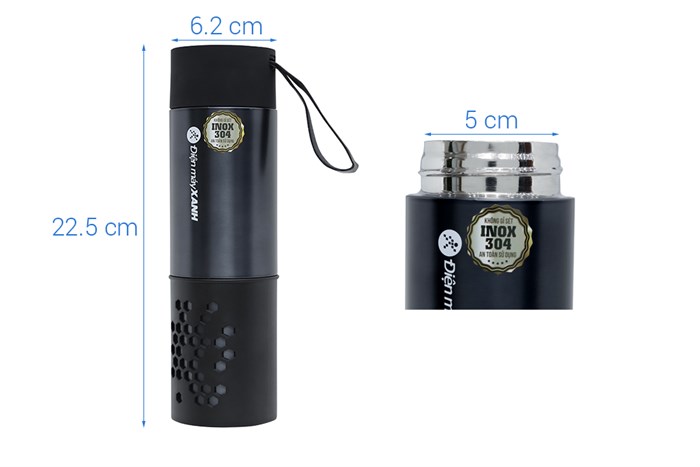Bình giữ nhiệt inox 450 ml DMX YNQESW19 Màu Đen