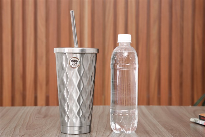 Ly giữ nhiệt inox có ống hút 500 ml DMX KS K500Y15 Màu Bạc