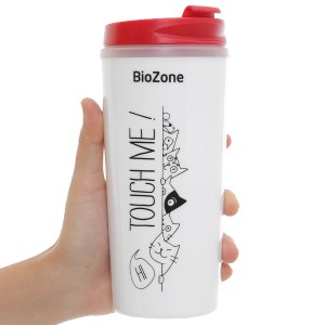 Bình cách nhiệt nhựa Biozone trắng đỏ 500ml