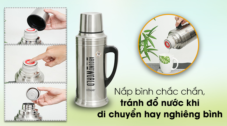 Bình giữ nhiệt inox 2000 ml Hommy BT007