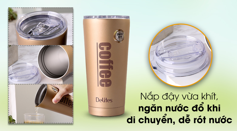 Ly giữ nhiệt inox 500 ml Delites Q10