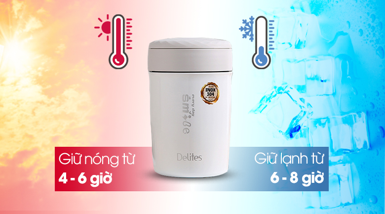 Bình thức ăn giữ nhiệt 650 ml Delites FH27