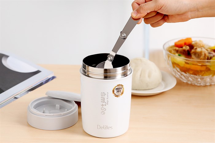 Bình thức ăn giữ nhiệt 650 ml Delites FH27 Màu Trắng