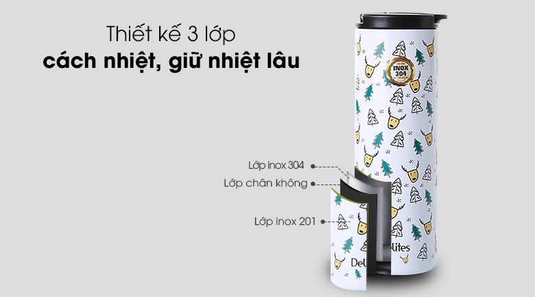 Bình giữ nhiệt inox 500 ml Delites KS K500SS23