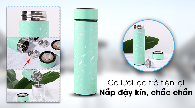 Bình giữ nhiệt inox 420 ml Delites KS K550B37 màu xanh