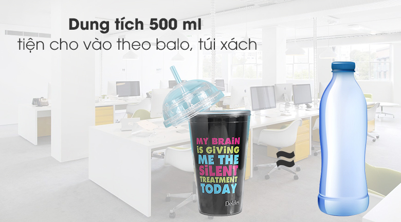 Ly cách nhiệt nhựa 500 ml Delites KS QC09