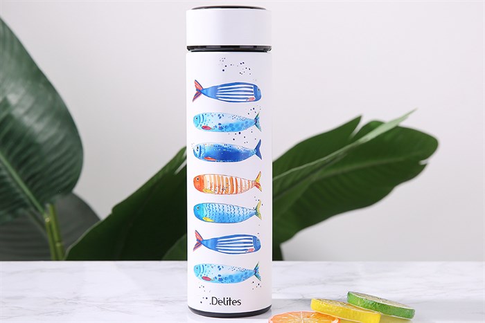 Bình giữ nhiệt inox 420 ml Delites KS K550B37 hình cá Màu Trắng