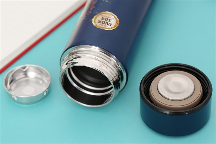 Bình giữ nhiệt inox 420 ml Delites KS K550B37 pháo bông Màu Xanh đen