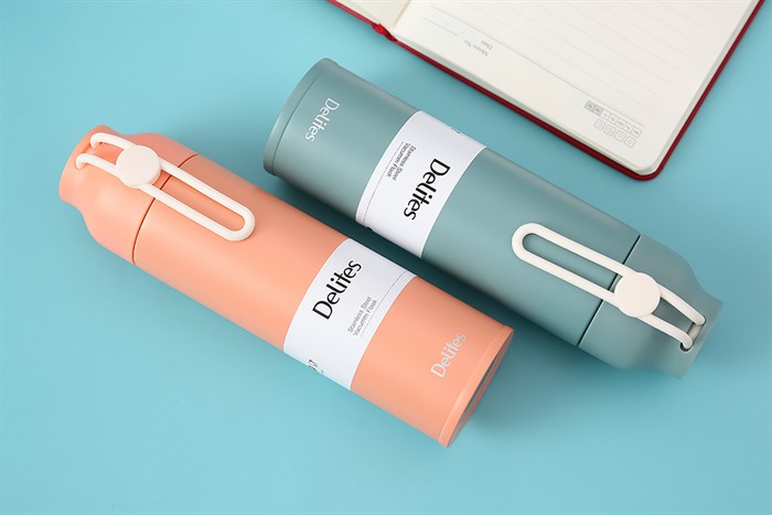 Bình giữ nhiệt inox 350 ml Delites K350B73 Xanh - Cam Màu Cam