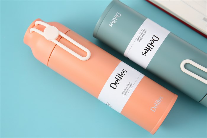 Bình giữ nhiệt inox 350 ml Delites K350B73 Xanh - Cam Màu Cam