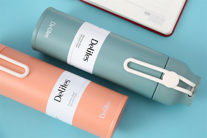 Bình giữ nhiệt inox 350 ml Delites K350B73 Xanh - Cam Màu Cam