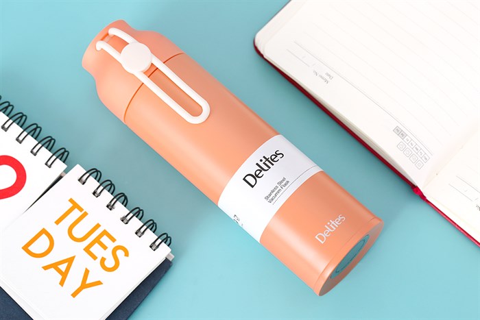 Bình giữ nhiệt inox 350 ml Delites K350B73 Xanh - Cam Màu Cam