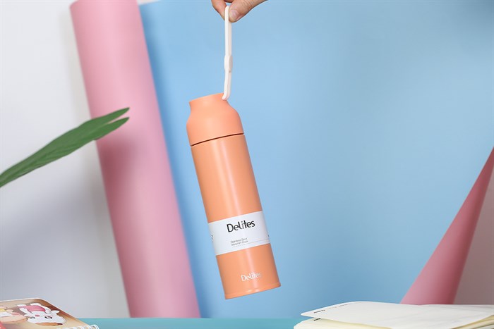Bình giữ nhiệt inox 350 ml Delites K350B73 Xanh - Cam Màu Cam