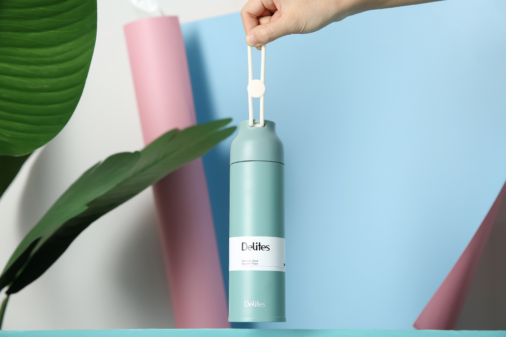 Bình giữ nhiệt inox 350 ml Delites K350B73 Xanh - Cam Màu Xanh lá